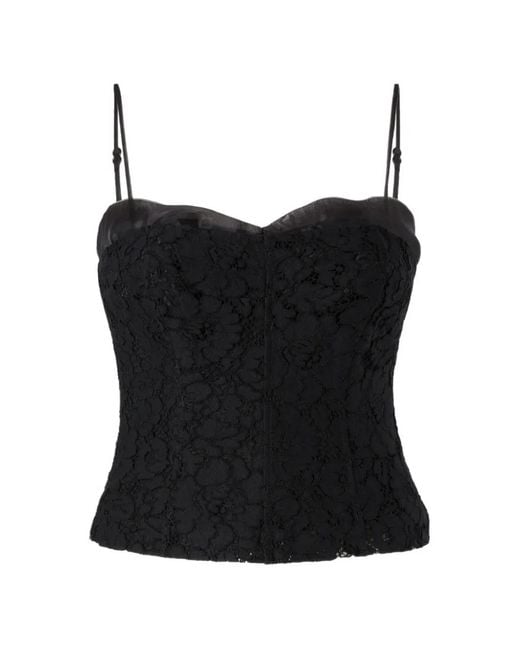 Pinko Black Lace-Detail Top