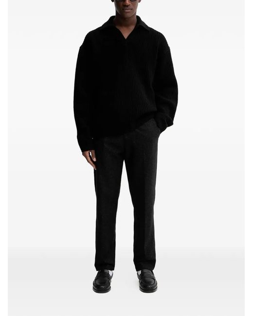 Filippa K Black Ribbed Sweater for men