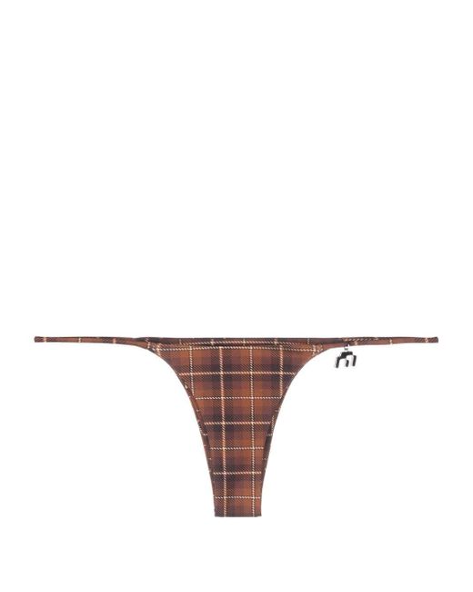 Miaou Synthetic Itty Bitty Bikini Bottoms In Brown Lyst 