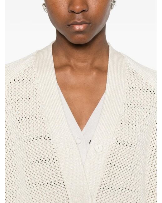Max Mara White V-Neck Long Sleeve Sweater