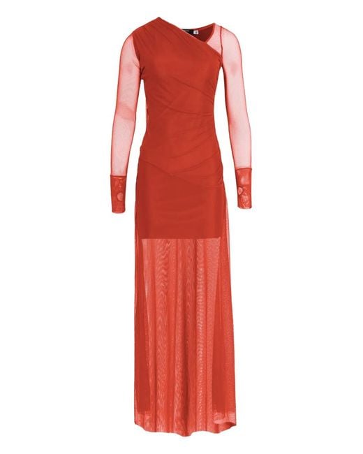Amir Slama Red X Astrid Mesh Maxi Dress