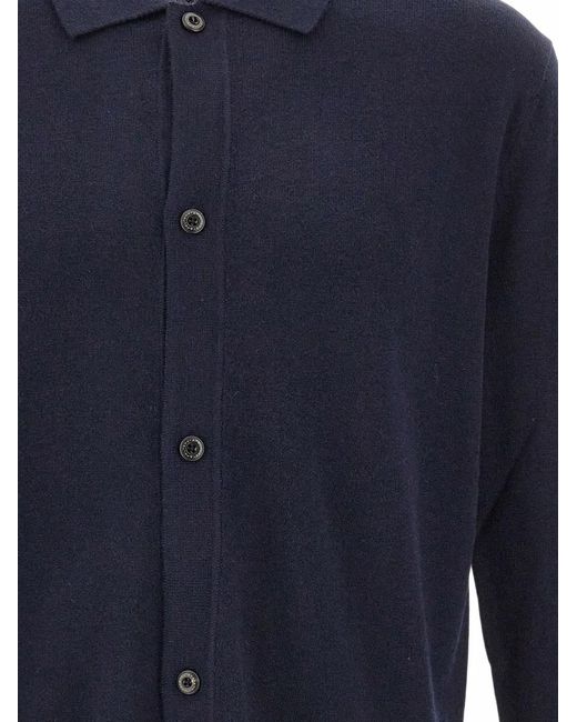 Peuterey Blue Trilogy-Logo Button-Up Cardigan for men