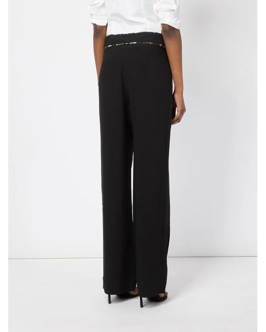Peter Pilotto Black Wide Leg Drawstring Trousers