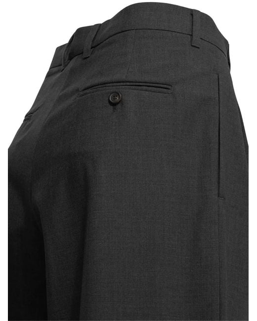 Max Mara Black Pleated Wool Trousers