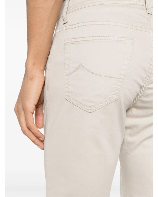 Jacob Cohen Natural Bard Gabardine Trousers for men