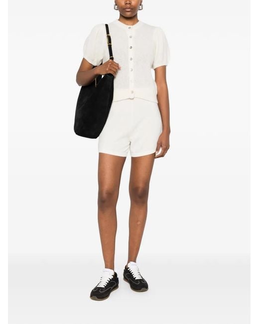 Bompard White Elasticated-Waist Shorts