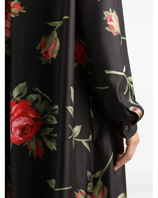 Dolce & Gabbana Black Floral Maxi Dress