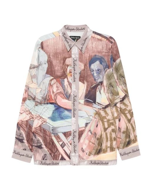 Kidsuper Pink Graphic-Print Shirt for men
