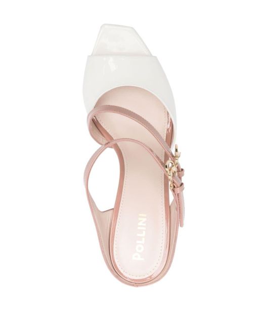 Pollini Pink 85mm Patent-leather Mules