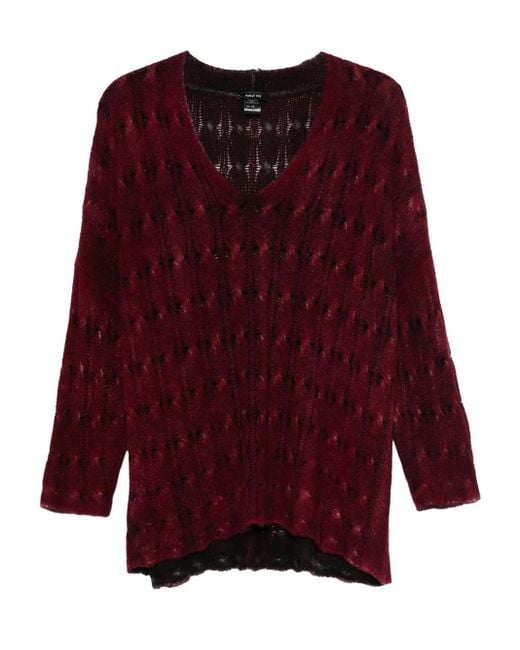 Avant Toi オープンニット セーター Red