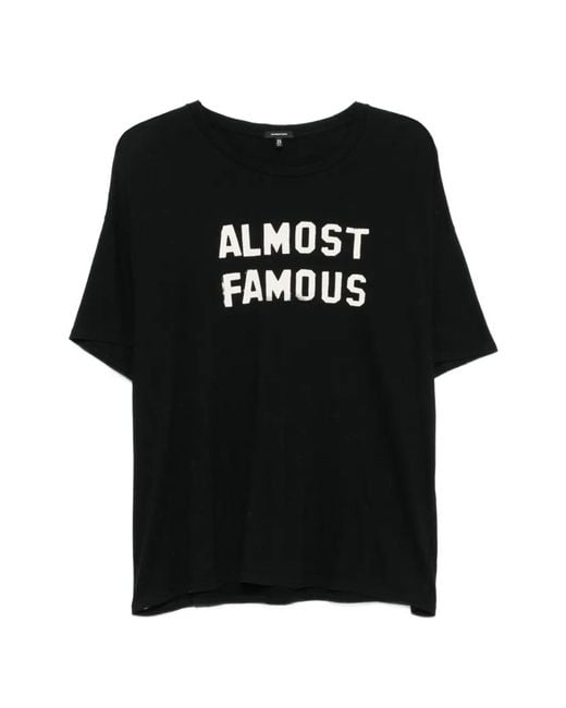 R13 Black Slogan-Print T-Shirt for men