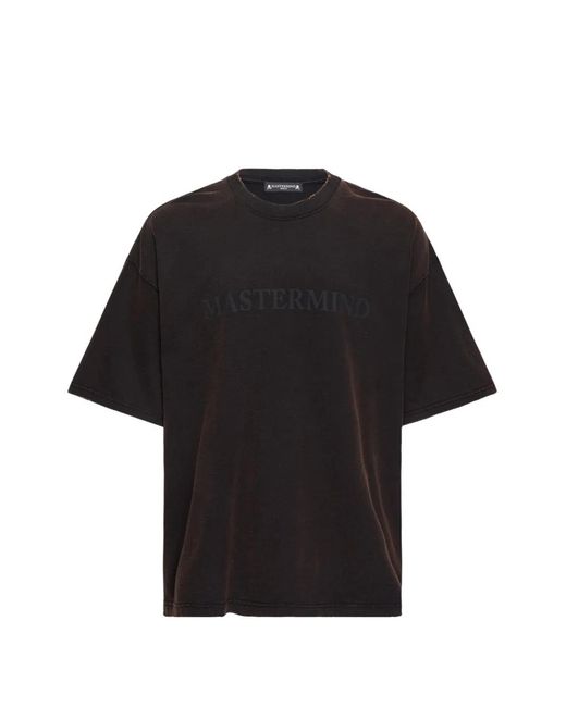 Mastermind Japan Black Logo-Print Boxy-Fit T-Shirt for men