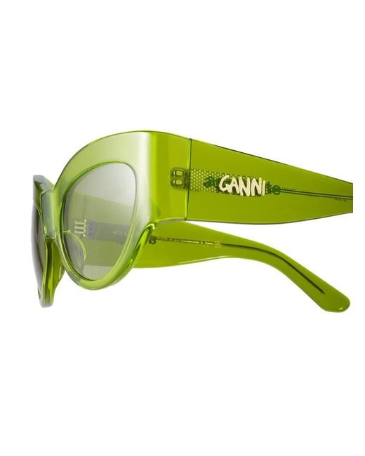 Ganni Green X Ace & Tate Trixie Oval-Frame Sunglasses