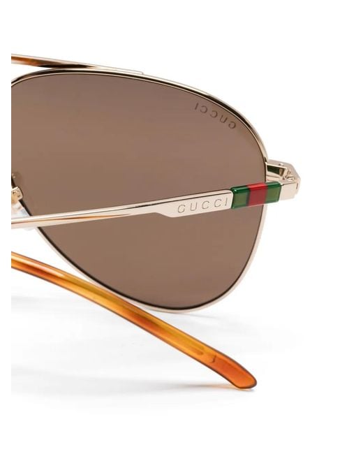 Gucci Natural Pilot-Frame Sunglasses for men