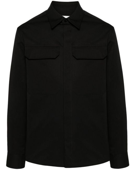 Jil Sander Black Classic-collar Poplin Shirt for men