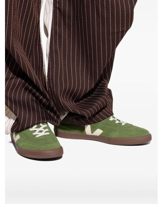 Veja Green Suede Panenka Low Top Sneakers for men