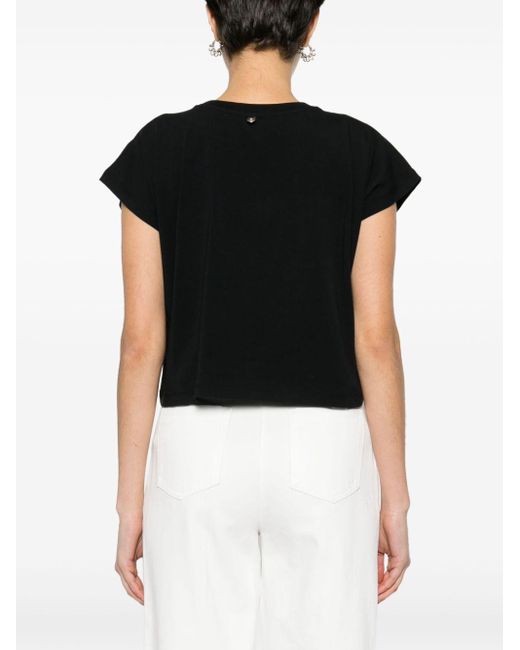 T-shirt à détails de perles Liu Jo en coloris Black