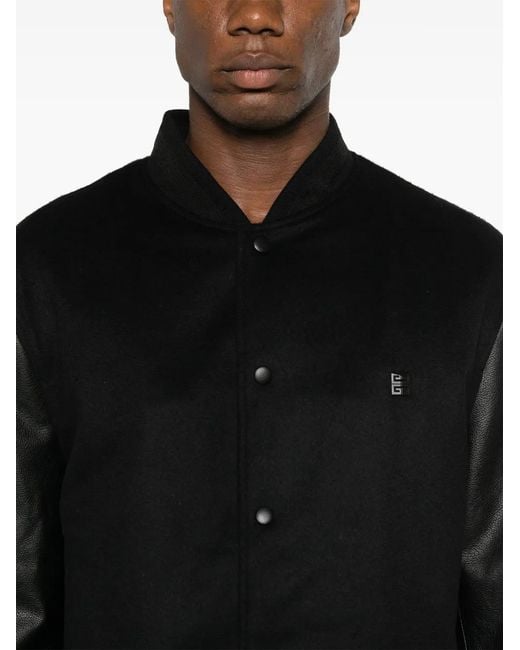 Givenchy Black 4G Logo-Plaque Bomber Jacket for men