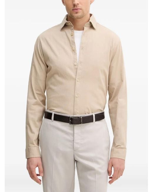 Lindbergh Natural Long-Sleeve Button-Down Shirt for men