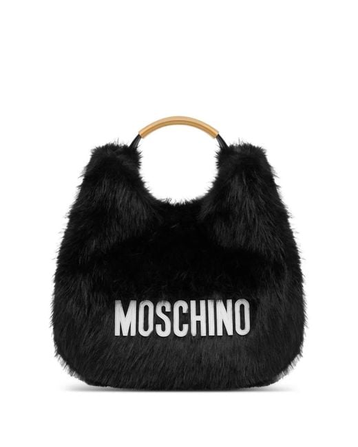 Moschino Black Faux-Fur Tote Bag