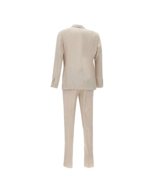 Barba Napoli Natural Patch-Pocket Pleated Suit for men