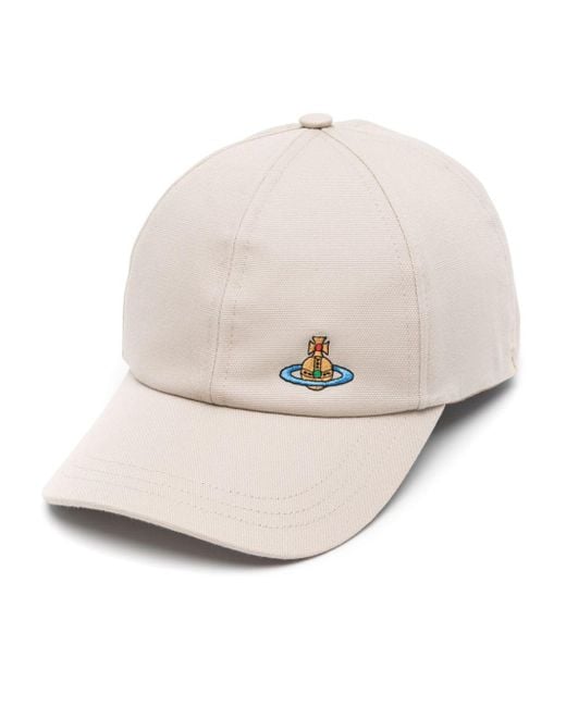 Vivienne Westwood Natural Cotton Orb-embroidery Baseball Cap