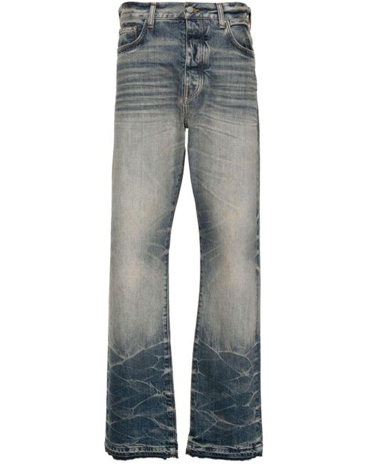 Amiri Blue Straight Leg Faded Jeans - Men's - Cotton for men
