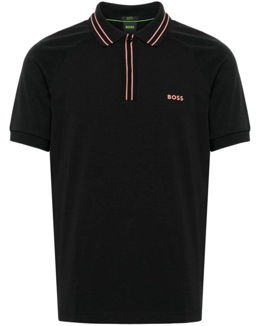 Boss Black Logo-appliqué Cotton Polo Shirt for men