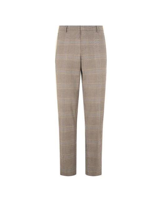 Moschino Natural Check-Pattern Side-Stripe Trousers for men