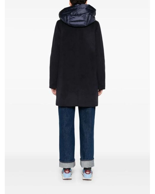 Cappotto Monopetto Bacio Con Cappuccio di Marella in Black