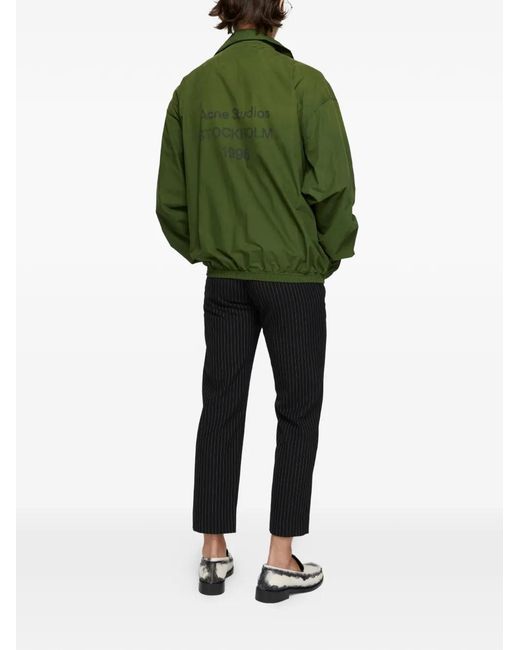 Acne Green Washed Logo Jacket for men