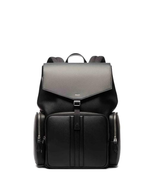 Bally Black Mythos Recycled Leather Backpack for men