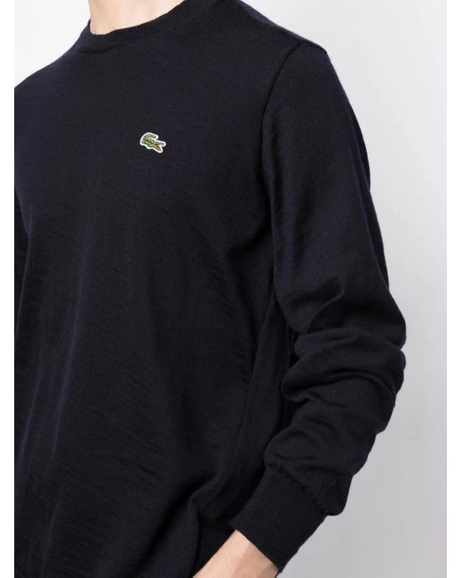 Comme des Garçons Blue Logo-Patch Wool Jumper for men