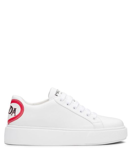 Prada White Heart-shaped Sneakers