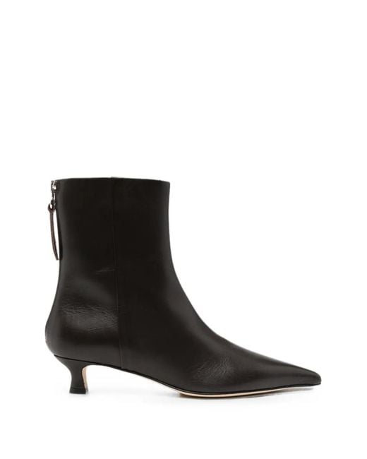 Aeyde Black Zoe Pointed-Toe Kitten-Heel Boots