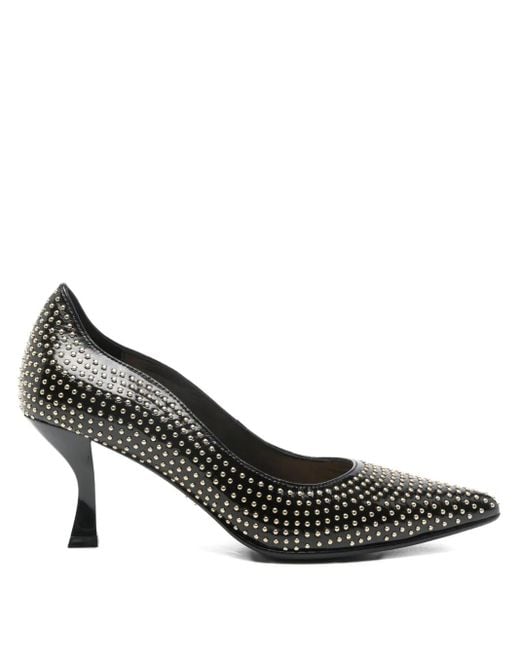 Marc Ellis Black Studded Heeled Pumps