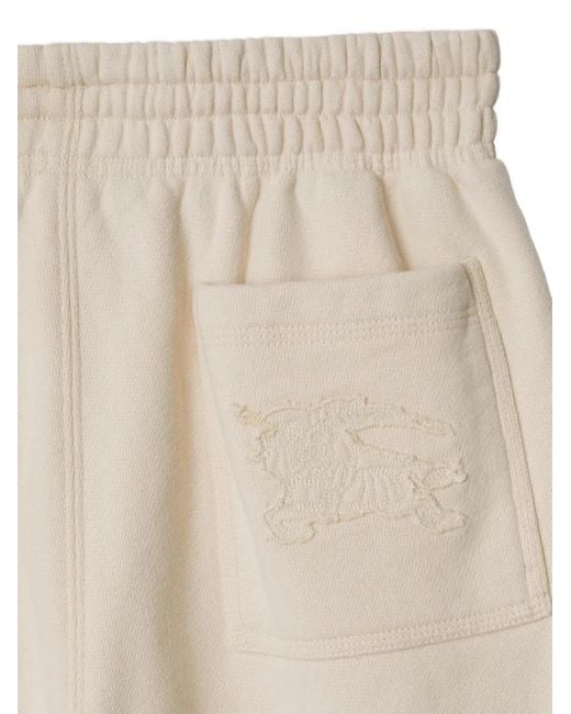 Burberry White Logo-Embroidered Cotton Track Pants