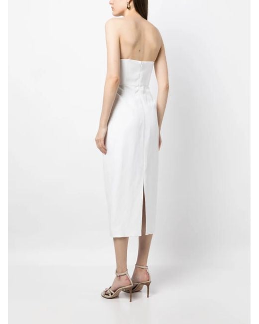 Mara Hoffman White Isla Strapless Midi Dress