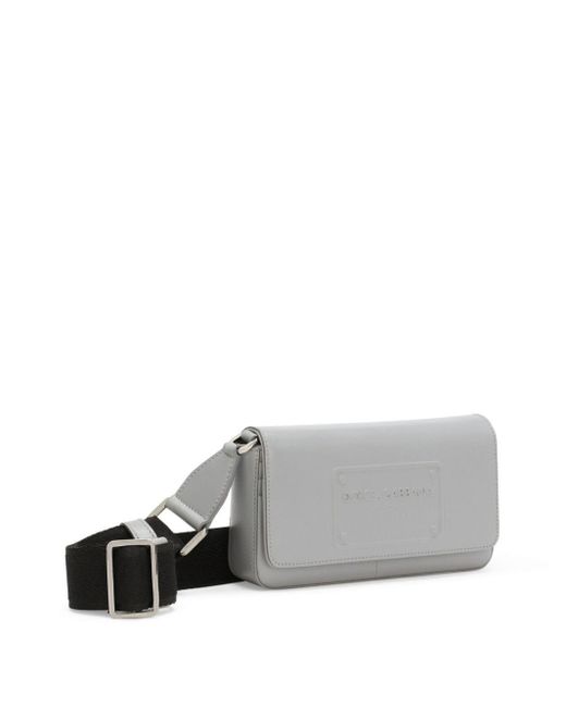 Bolso de hombro con logo en relieve Dolce & Gabbana de hombre de color Gray