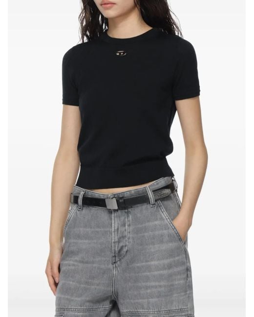 DIESEL Blue Round Neck Top
