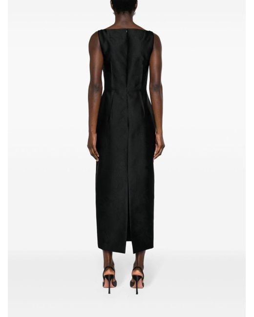 Emilia Wickstead Midi-jurk Met V-hals in het Black