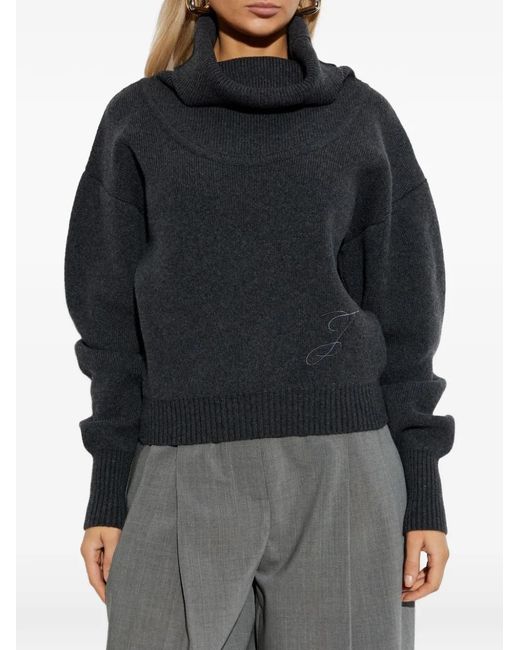 Dark Virgin Wool La Maille Pallone Pullover-Donna di Jacquemus in Blue