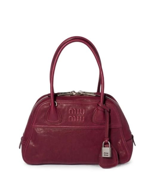 Miu Miu Purple Vivant Nappa Leather Bag