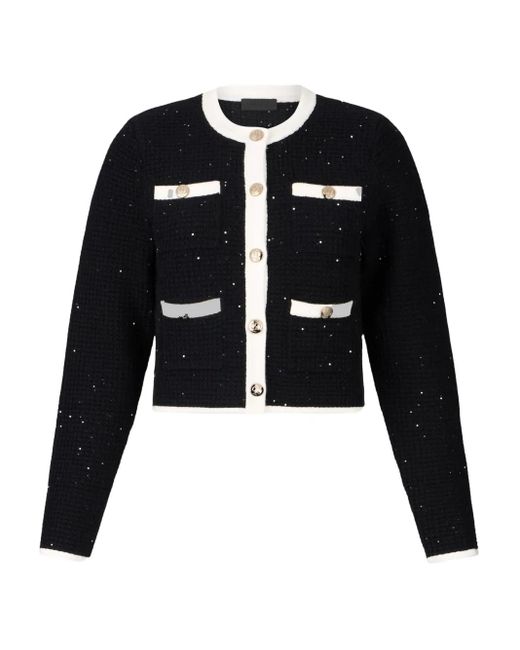 Liu Jo Black Tweed-Jacke mit Glitter-Detail
