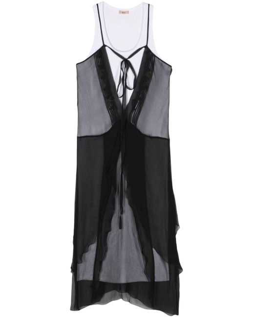 N°21 Zijden Midi-jurk in het Black