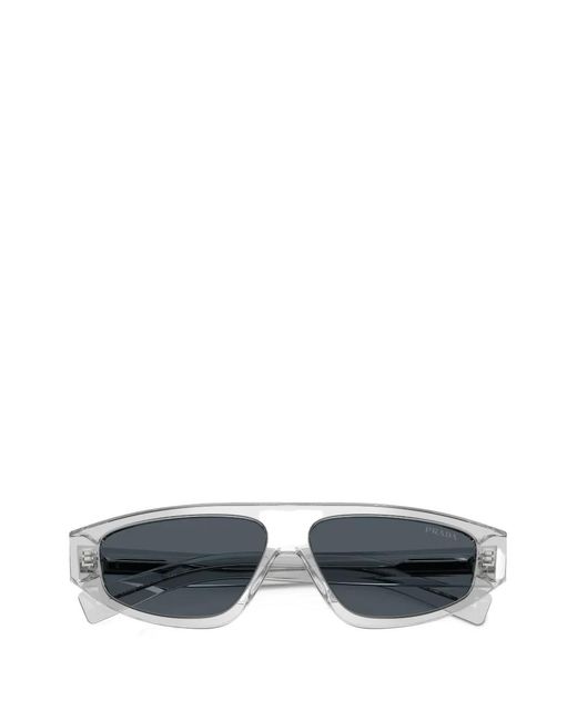 Prada Gray Rectangular-Frame Sunglasses for men
