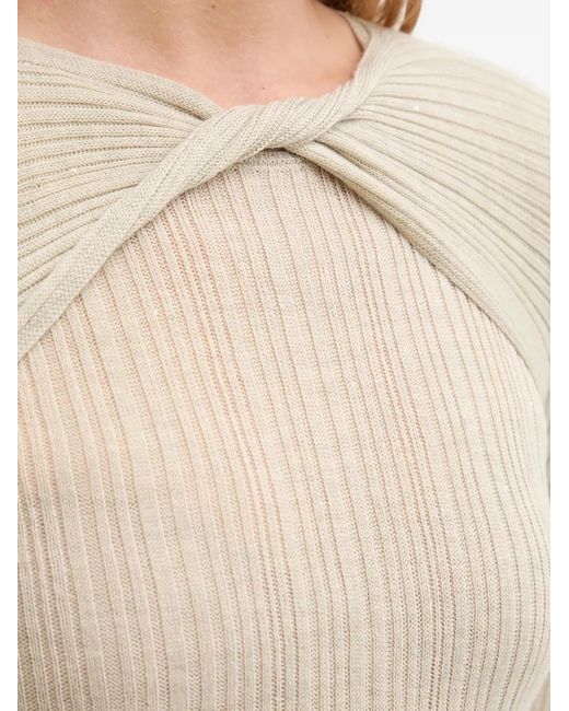 INTROPIA Natural Twisted Ribbed Sweater