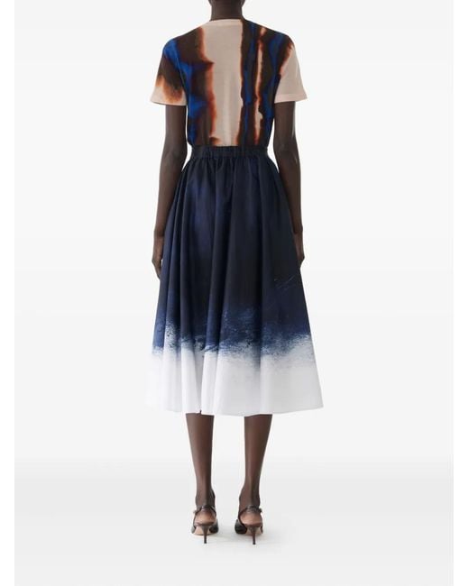 Jason Wu Blue Ombré-Print Midi Skirt