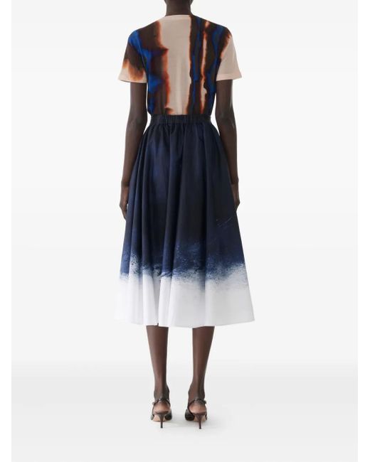 Jason Wu Blue Ombré-Print Midi Skirt