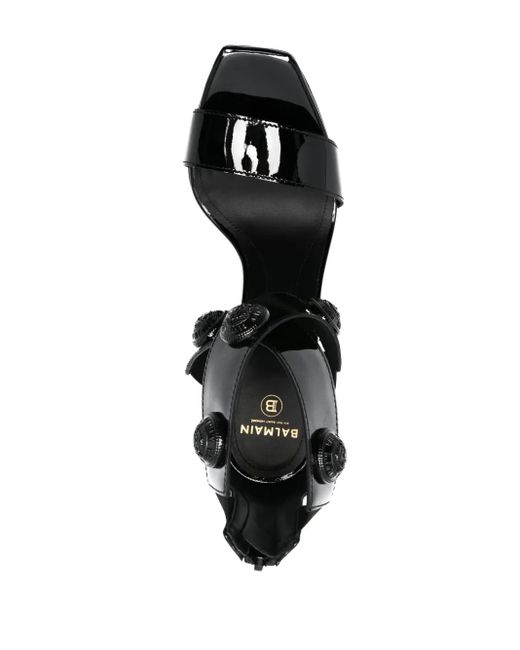 Balmain Black Alma 95Mm Leather Sandals